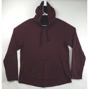 Hurley Hoodie Mens Large Black Red Striped Long Sleeve Cotton Pocket Drawstring